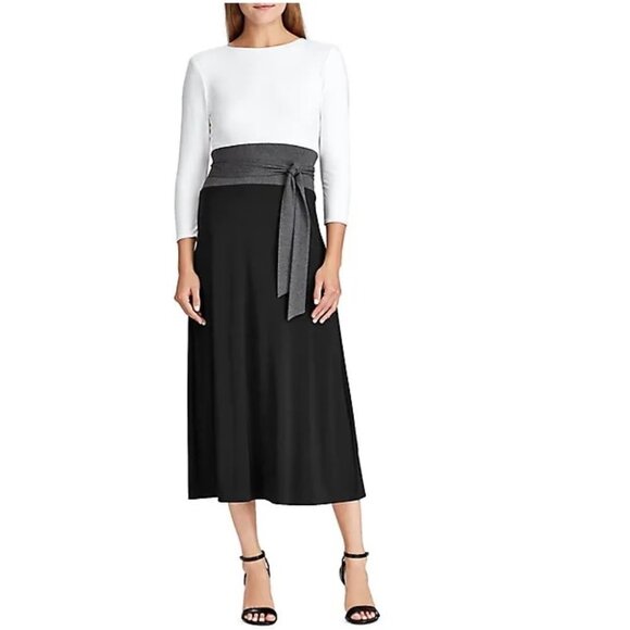 Lauren Ralph Lauren Dresses & Skirts - Lauren Ralph Lauren Paneled Jersey Fit-&-Flare Dress